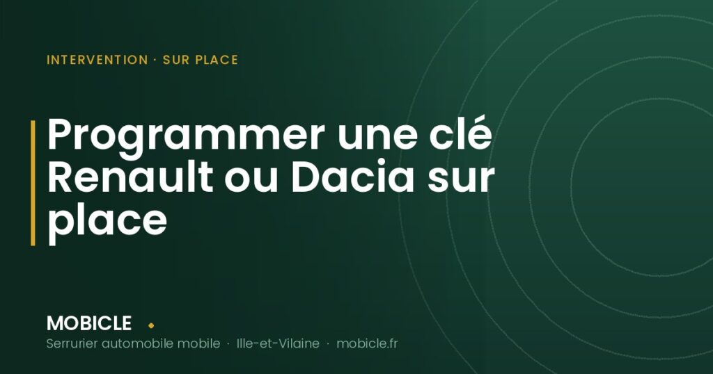 Programmer une clé Renault ou Dacia sur place — Mobiclé, serrurier automobile en Ille-et-Vilaine